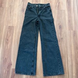 H&M Black Divided Wide Leg Jeans Size 2